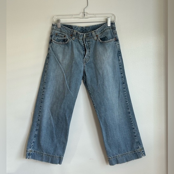 Y2K Lucky Brand Cropped Capris Straight Leg Jeans 90s Vintage 8/29 Granola Girl - Picture 2 of 11